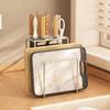 304 Stainless Steel Countertop Knife and Chopstick Holder with Integrated Storage for Cutting Boards.