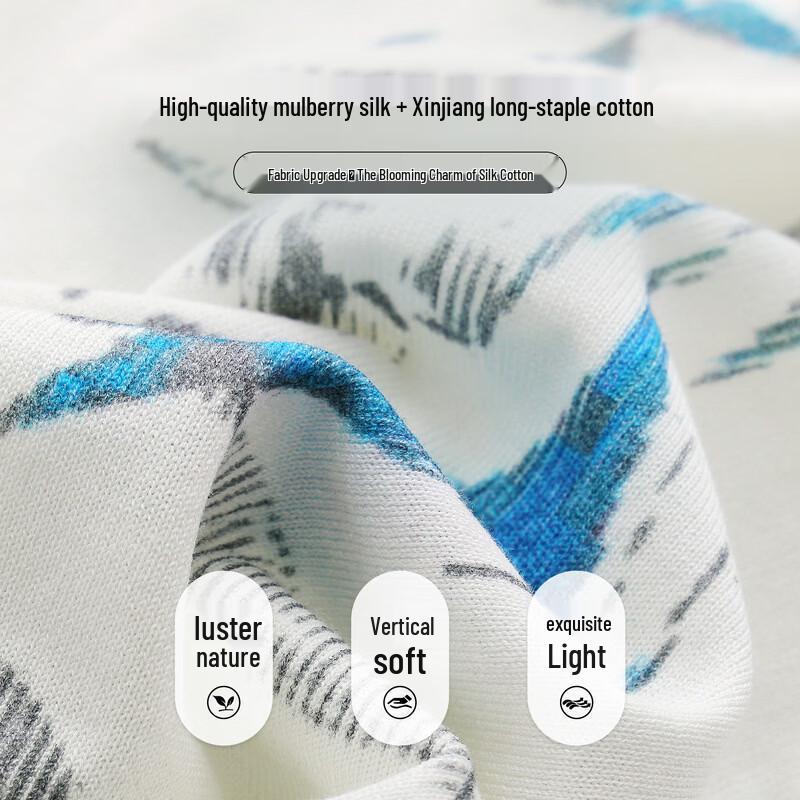 Zhaojun Mulberry Silk Printed Knit Cardigan