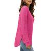 Autumn Winter Square Neck Stretch Rib Knit Top Solid Color Long Sleeve Loose T-shirt