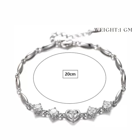 Women's Rose Gold And Silver Plated Heart Shape Bracelet For birthday Gifts