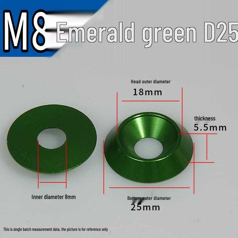 M8 Color Decorative Aluminum Alloy Countersunk Fish Eye Screw Washer
