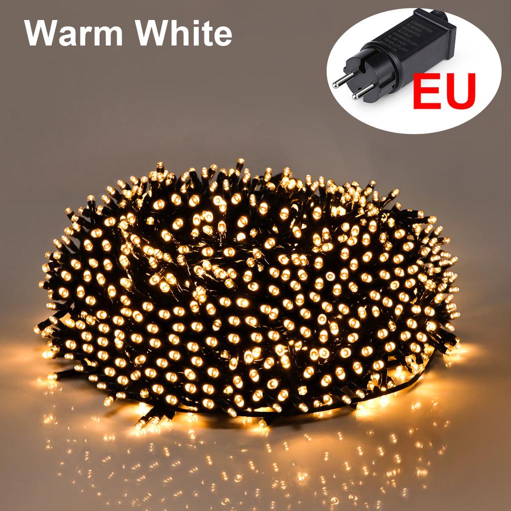 10M-100M Fairy Lights LED String Garland Christmas Light Waterproof Outdoor Indoor For Tree Street Wedding Party 2025 Decoration