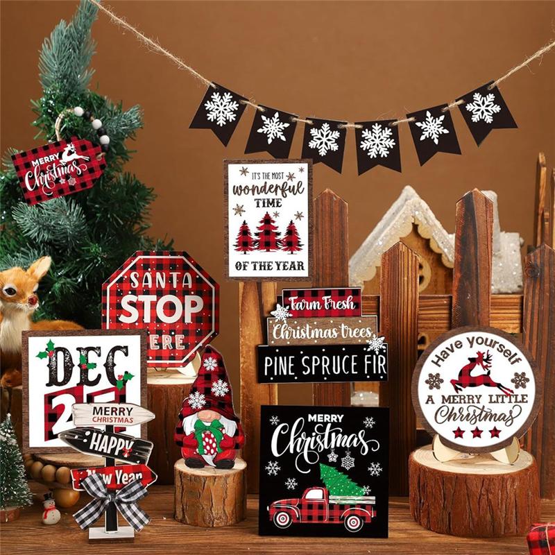 Christmas Decorations Tiered Tray 15-Piece Winter Snowflake Christmas Decorations Christmas Tray