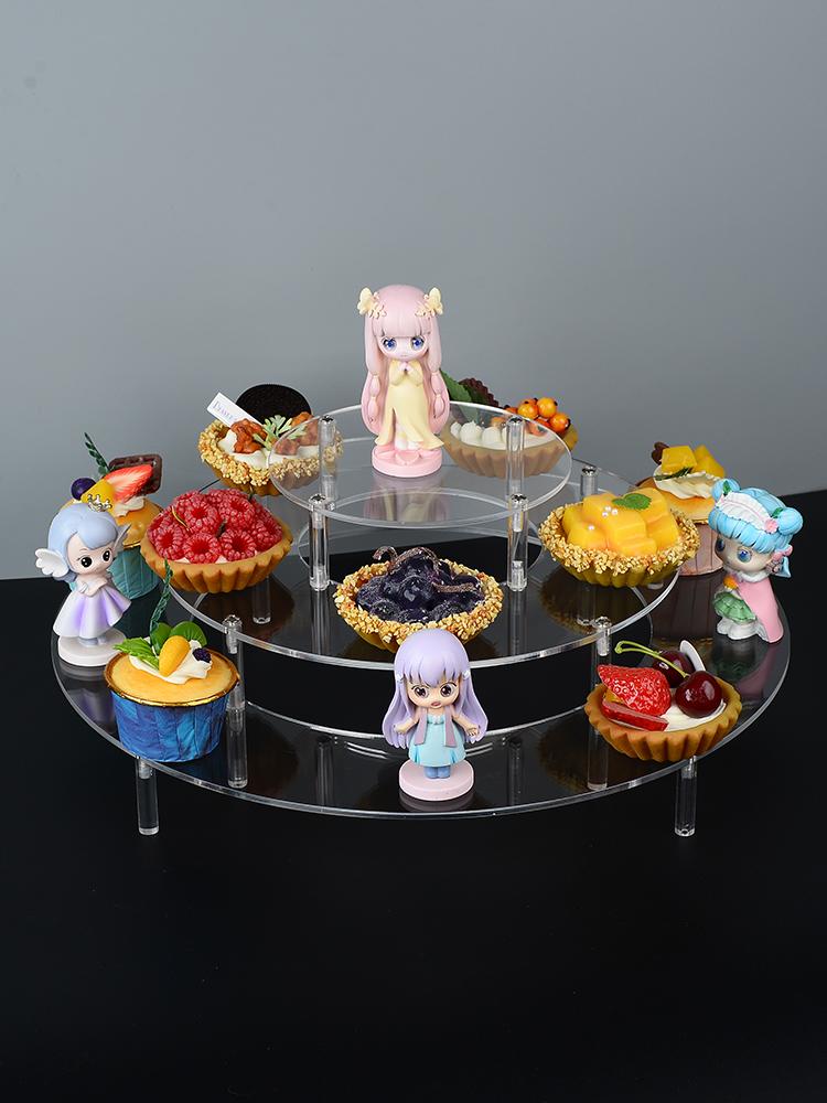 1-4 Tier Acrylic Display Stand for Action Figures,Cosmetic Rack Clay Doll Jewelry Cupcake Perfume for Corner Display Riser Shelf