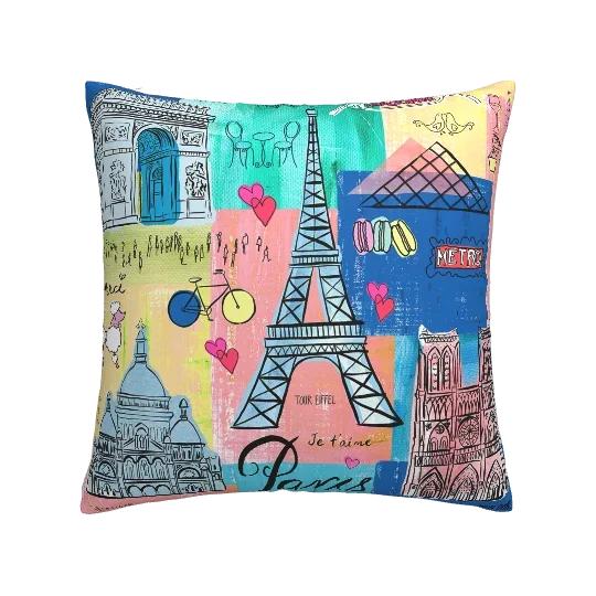 Nordic Graffiti Cushion Cover, Linen Pillow Cover, Sofa Cushion Cover Decoration 40x40 45x45 50x50 60x60, Can Be Customized