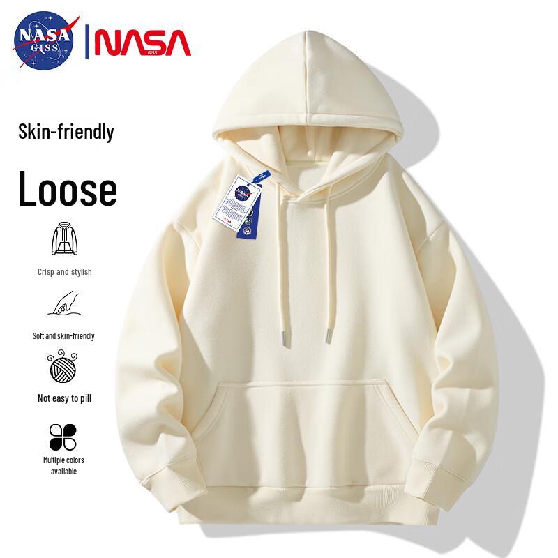 NASA GISS Men's Solid Loose-Fit Hooded Sweatshirt