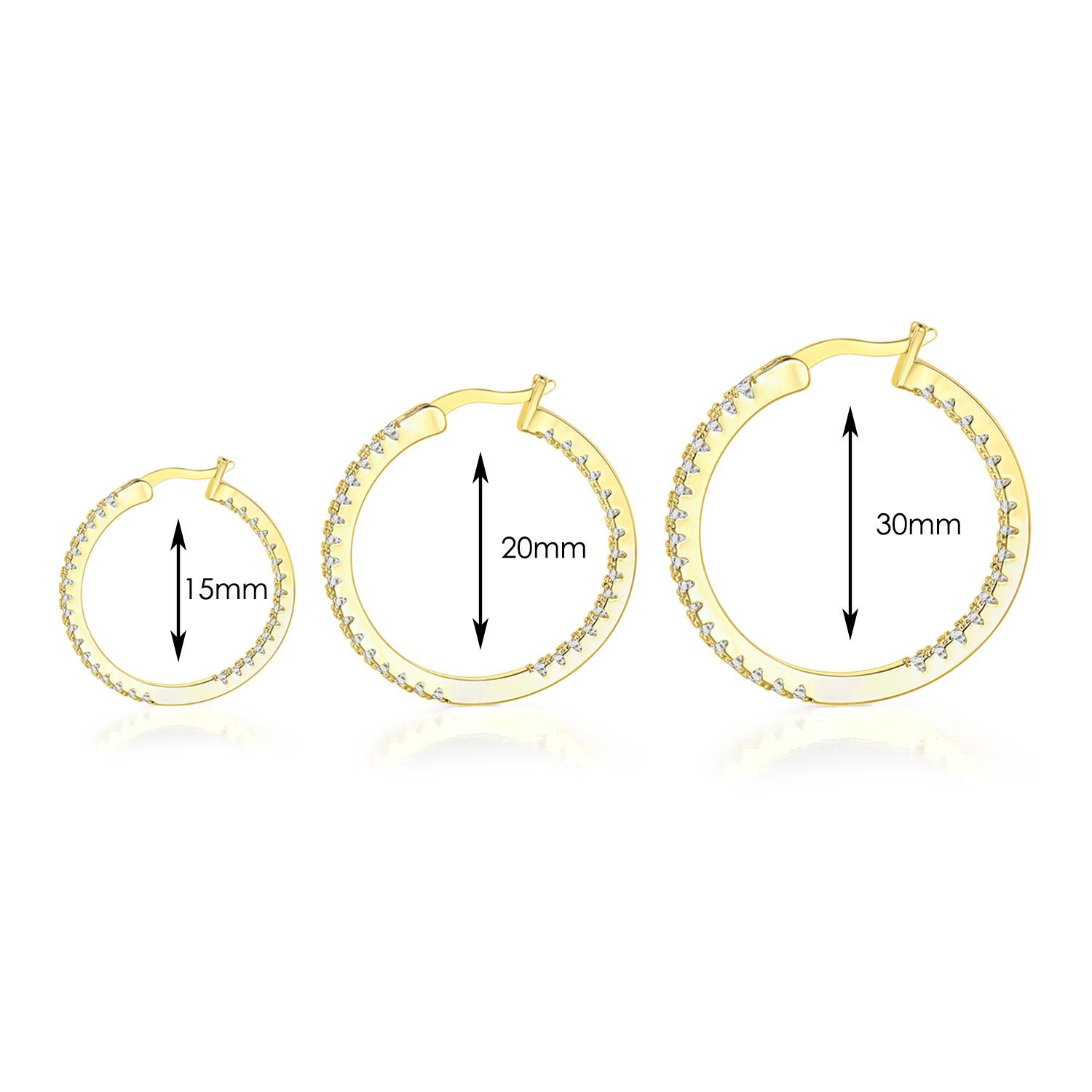 

Hoop Earrings for Women Fashion Trend Micro-inlaid Zircon Small & Big Pierced Cartilage Ear Hoops Punk Jewelry Accessories E398 SIZE 15mm