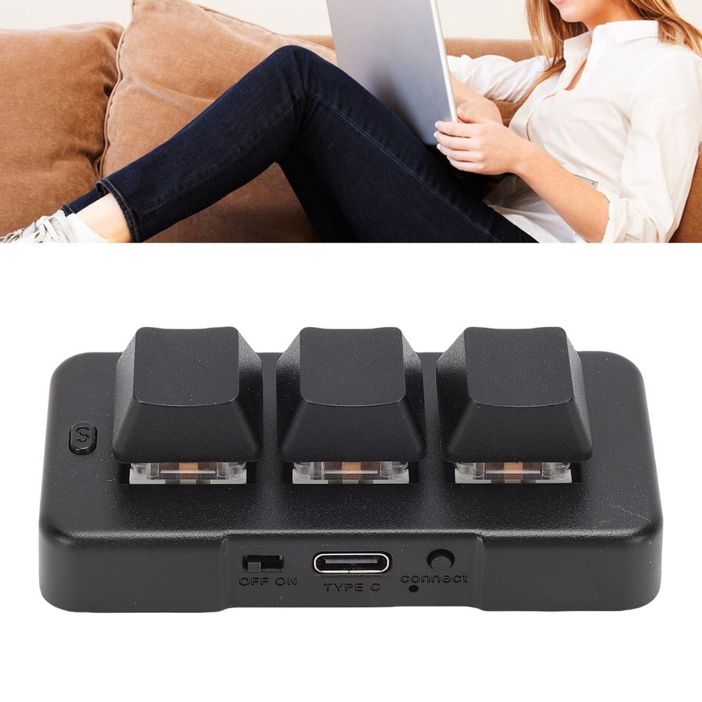 3-Tasten-Tastatur 3 Modi Kabelgebunden 2,4G Anpassbare Mechanische Gaming-Tastatur 230mAh für PC-Computer