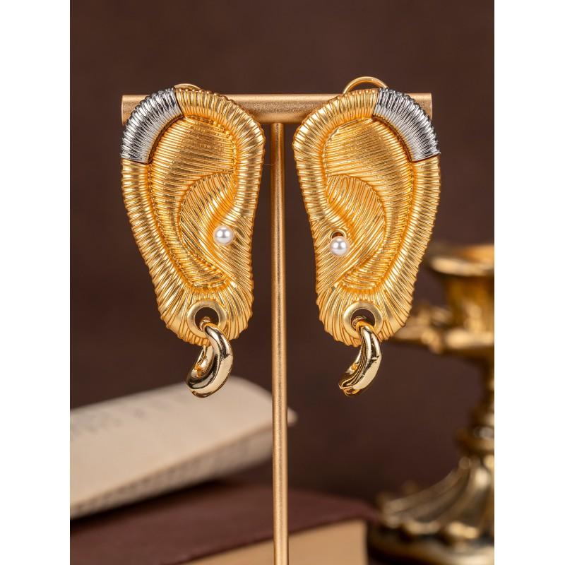 

Vintage Vertical Texture Earrings With A Surreal Temperament Personalized Style
