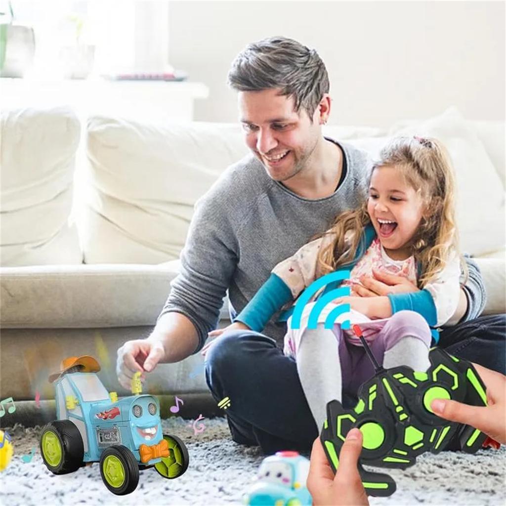 Crazy Jumping Car Toy, Remote Control Car With Headlights And Music, Rechargeable RC Trucks, Cartoon Car Toy Crawler Toy Cars For Kids Gift