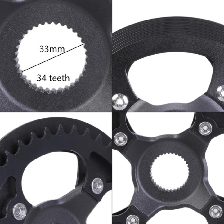 42T Sprocket Aluminum Alloy Chainring Electric Bicycles Chainwheel with Cover Middle Motor Chain Wheel Chainring Enduring