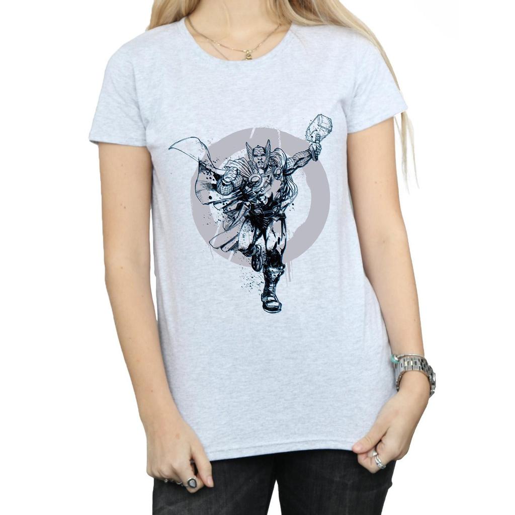 Marvel Womens/Ladies Thor Circle Cotton T-Shirt