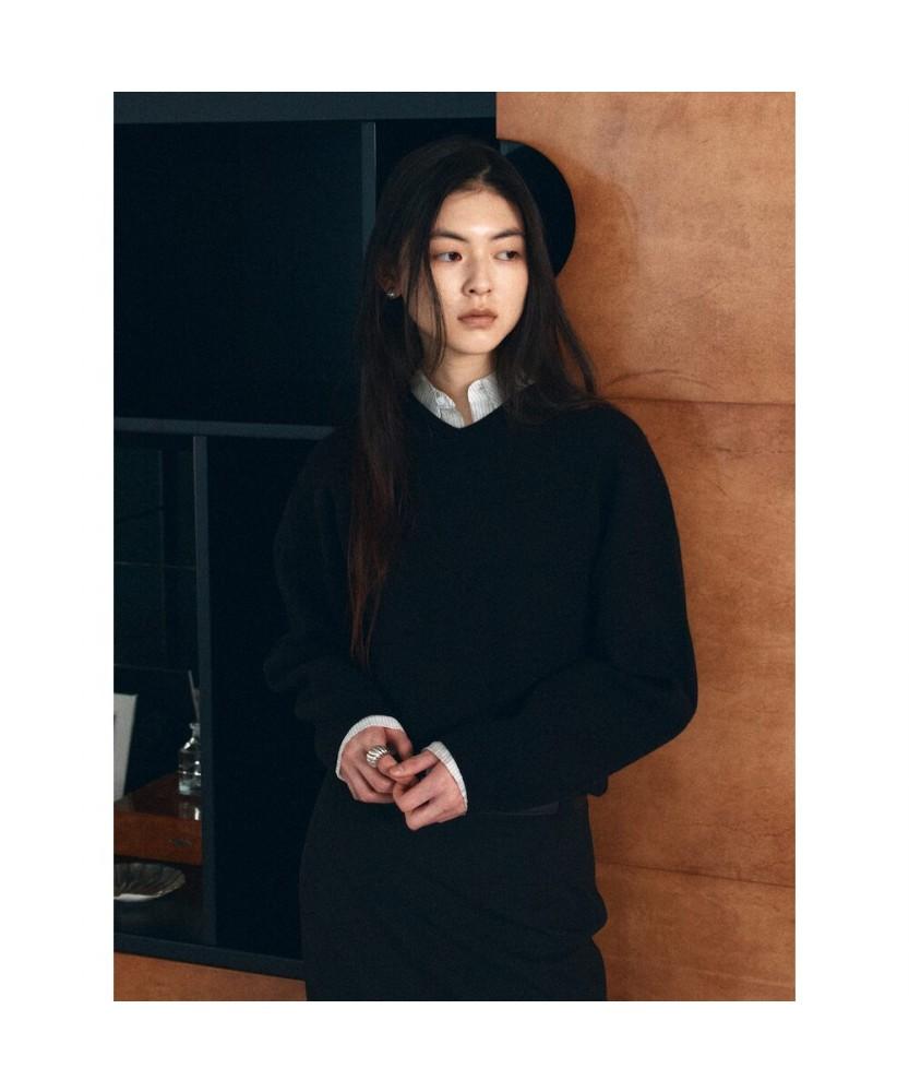 Diaepeocheo 90S V Neck Knit Top Black (Ta6251A055)