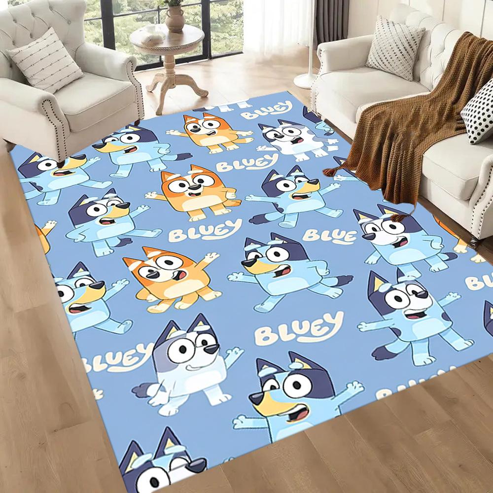 I tappeti quadrati Bluey's Playful Pals sono un'ottima scelta per soggiorni, camere da letto, arredamento della casa e come regali.