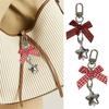 Star Keychain Christmas Flocking Bowknot Charm for Phone Keys Jewelry Accessories