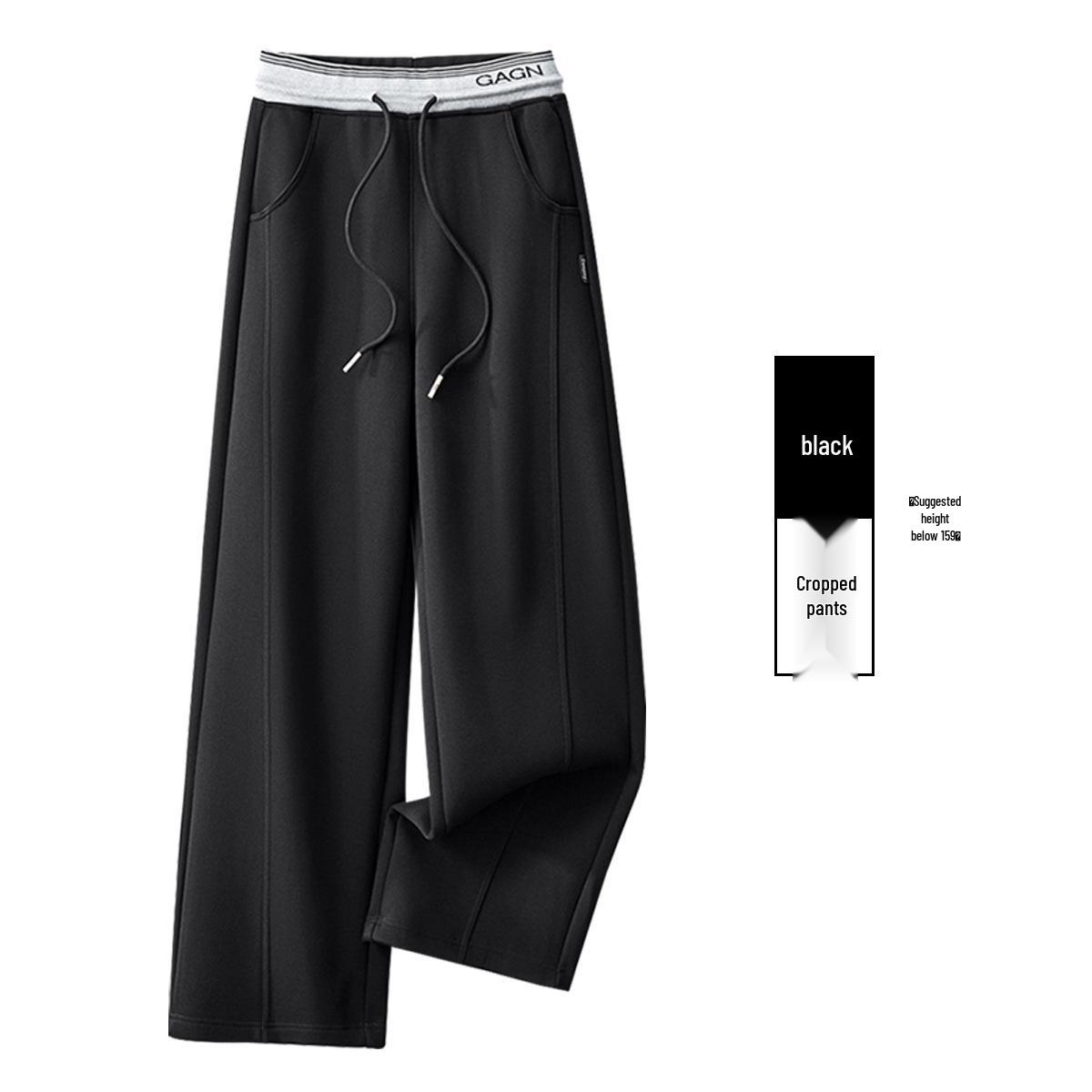 

2025 Осень Похудение Банан Широкие Штанины Цветной Блок Кулиска Спортивные Штаны Medium