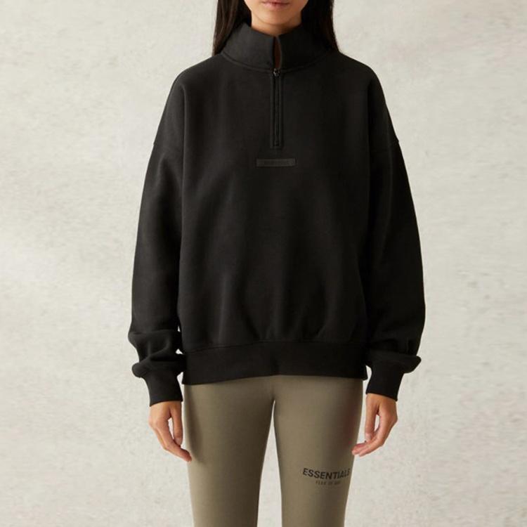 Fear of God Essentials SS21 Mockneck Half Zip 'Black' Men's FOG-SS21-575