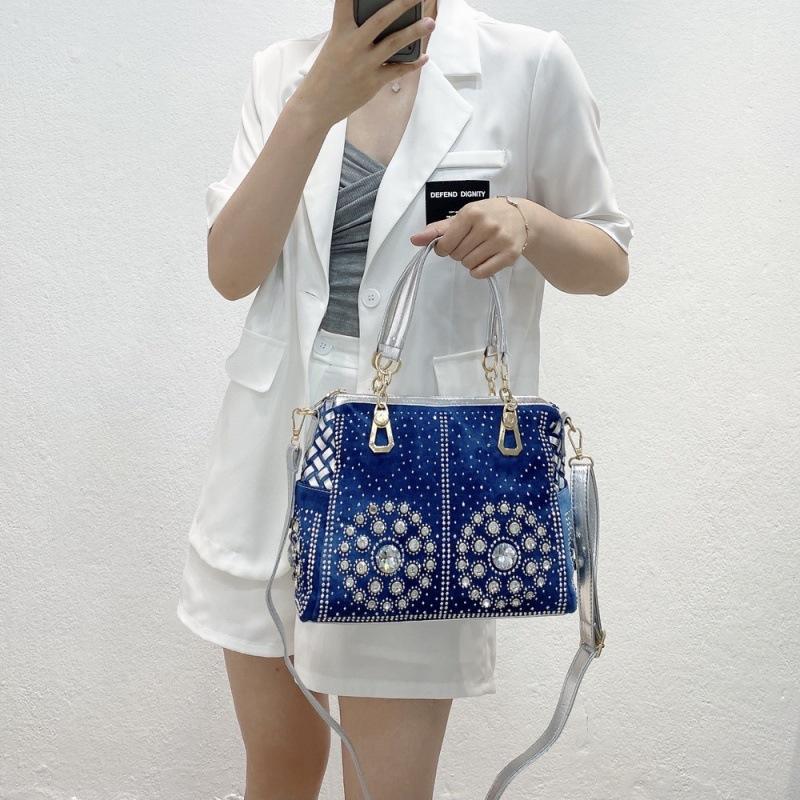 Bags Women'S Bags Denim Bags Handbags Diamond Woven Bags Trendy Shoulder Messenger Bags Tote Bags