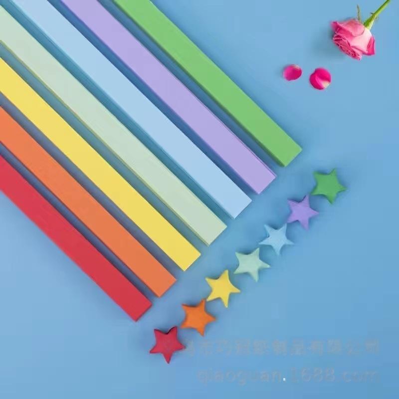 210/540Pcs Lucky Wish Star Decoration Origami Lucky Star Ribbons Colors Strips Paper Folding Kit Wishing Star For Kids