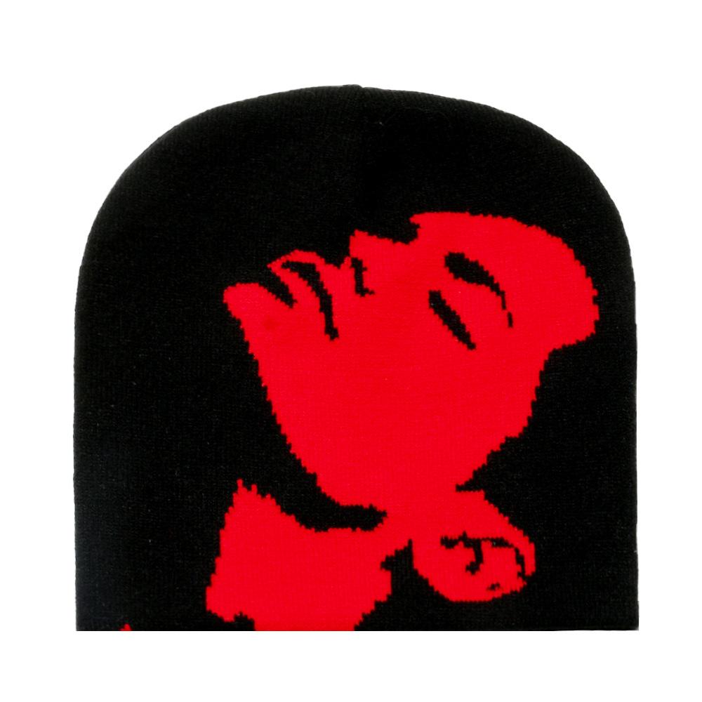 Temu Head Jacquard Wool Hat Personalized Street Cold Hat Brimless Hat Men's and Women's Jacquard Knitted Hat