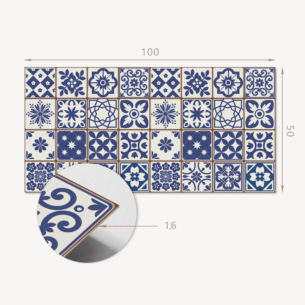 Decorative Self-Adhesive Vinyl Wall Panel 100x50 cm Decorative Tile Patterns