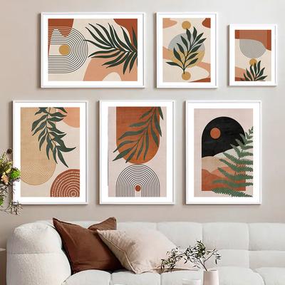 Desert Dune Jungle Palm Leaf Abstract Geometric Wall Art Print Canvas Painting Boho Nordic Posters Art Mural Living Room Decor