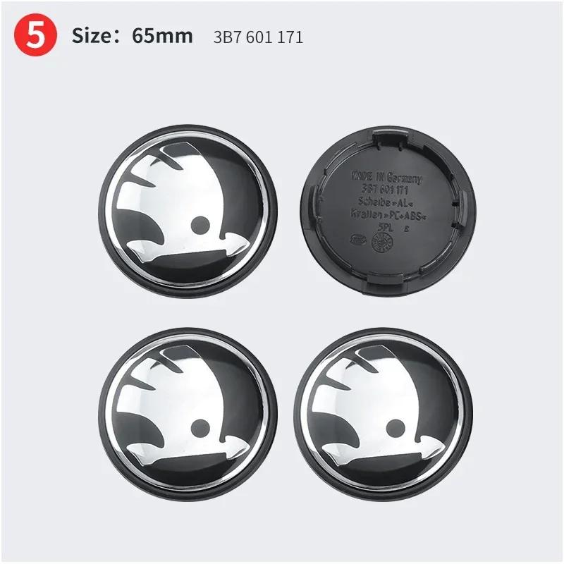 2026 Hot 4pcs 56mm 65mm 75mm 5JA601151A 1J0601171 3B7601171 Car Rim Cover Wheel Hub Center Caps Badge Logo Emblem For Skoda Octa