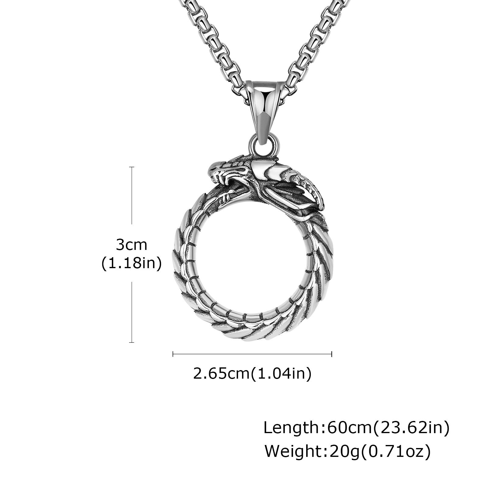 

Vnox Мужские ожерелья с кулоном в виде круга с драконом, Крутые панк-ретро металлические ожерелья, Ювелирные изделия викингов