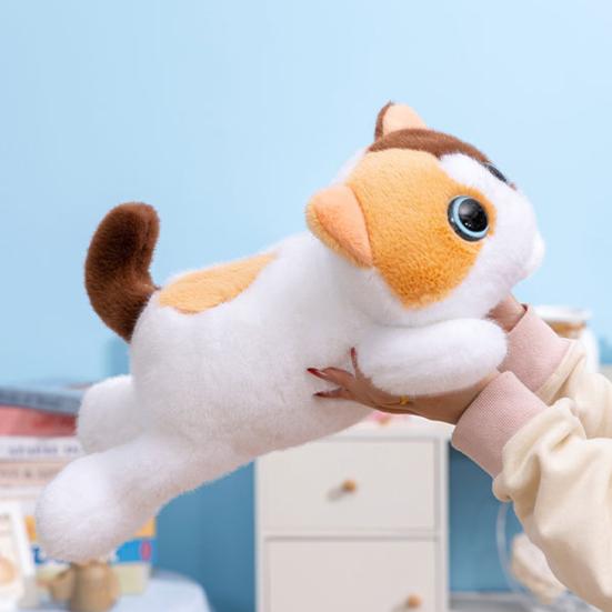 Cute Black Cat Plush Pillow Soft Siamese Kitten Stuffed Animal with PP Cotton Cuddly Bedroom Decor Birthday Gift for Girls Cat Lovers