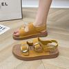 Platform Sandals Women's Summer Wear 2025 New Beach Shoes Versatile One-word Shoes Fashion Sandals