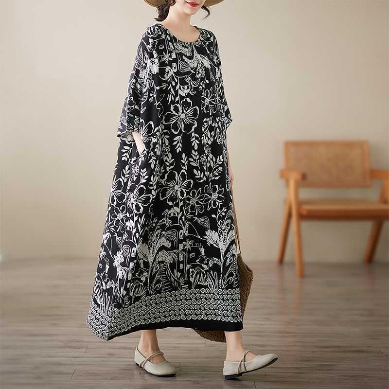 Vintage Summer Dress Sleeveless Linen Shift Dress for Women