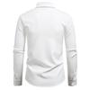 Men's Casual Solid-color Long-sleeved Shirt, Men's Slanted Button Slim Lapel Shirt