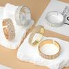 Classic Multilayer Shiny Crystal Rhinestone Cuff Bracelets Bangles Women Wristband Gold Silver Color Wedding Bracelet Jewelry