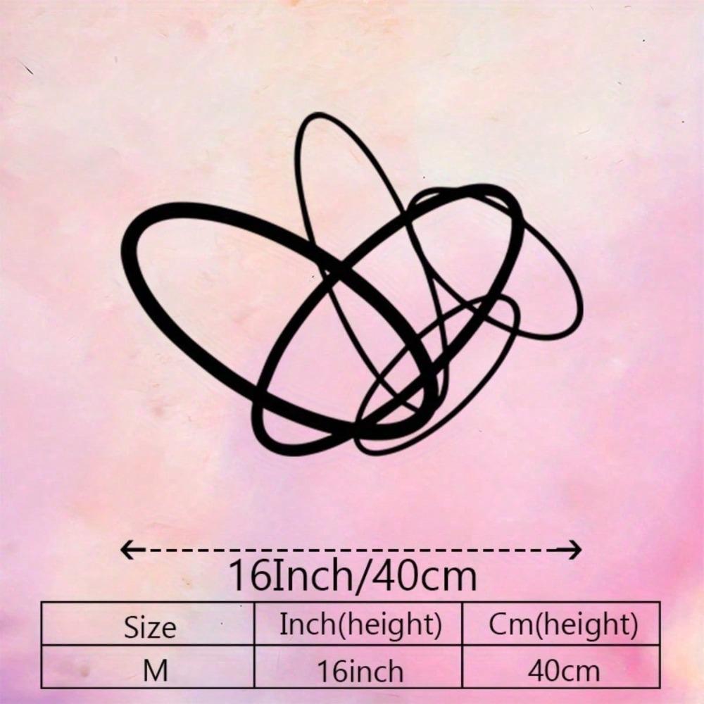Modern Minimalist Black Glossy Interlocking Metal Wall Art for Indoor Outdoor Decor