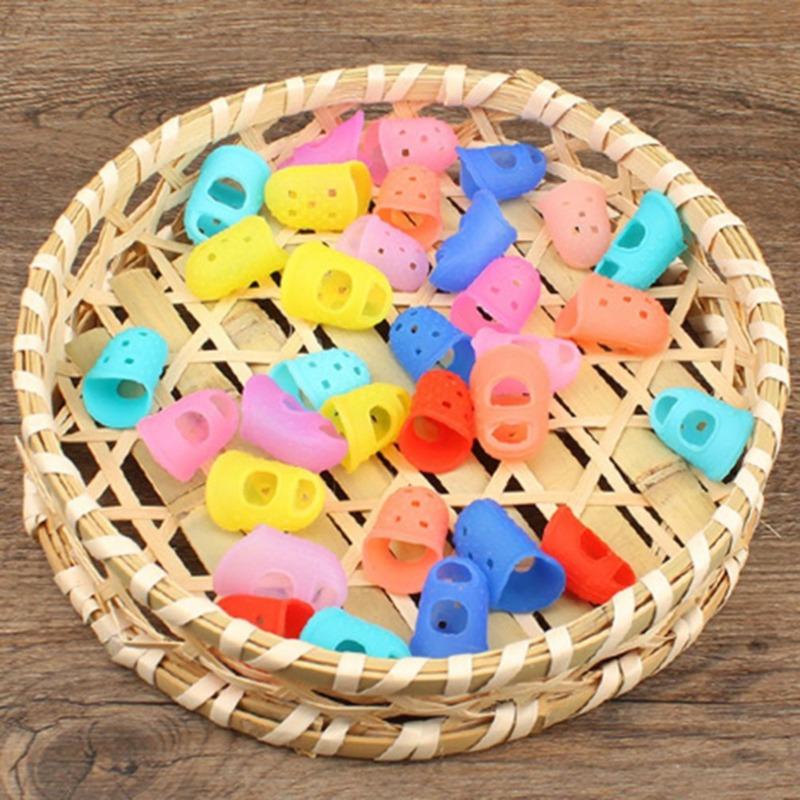 5/10pcs Sewing Thimble Breathable Protective Silicone Finger Thimble Finger Cover Caps Quilting Sewing Needlework Craft NEW