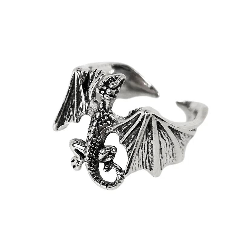 Anillo Retro Punk para hombre, esqueleto de demonio, Hip Hop, Rock, locomotora, aleación de acero de titanio, anillo de Color plata antigua, joyería para mujer