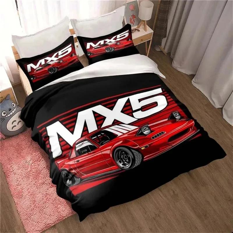 

3D Cartoon Miata MX-5 NA Racing Jdm Car Drift Bedding Set Double Twin King Duvet Cover Comforter Pillowcase Boys Girls Adults US Twin 173x218cm