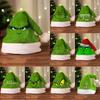 Grinch Green Christmas Hat With Thick Double Sided Velvet For Winter Holiday Celebration