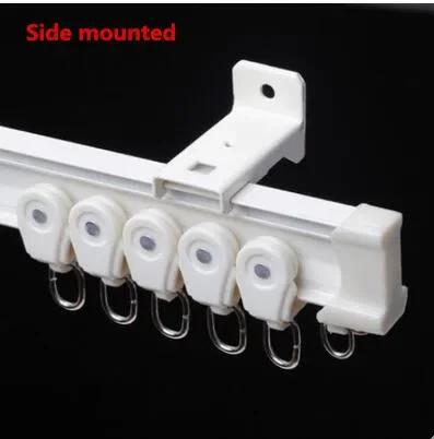 1miter Rails Curved/straight Track Plastic Nanometer Silence Flat Curved Track Curtain Hook Single Double Track Pole Accessories 1 meter