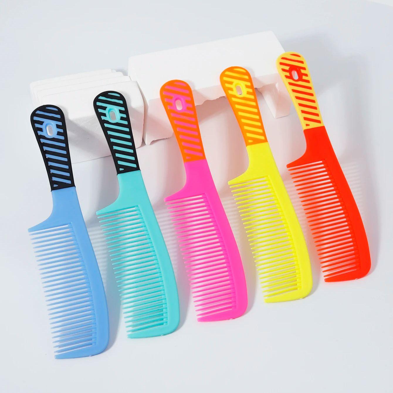 

5pcs styling hair removal comb set, essential round handle comb for colorful styling,Special for real hair wigs