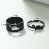 2 stücke Gothic Punk Schwarz Dinosaurier Paar Ring Offenen Set Vintage Passenden schmuck Einstellbare Ringe Für Frauen Bague Homme