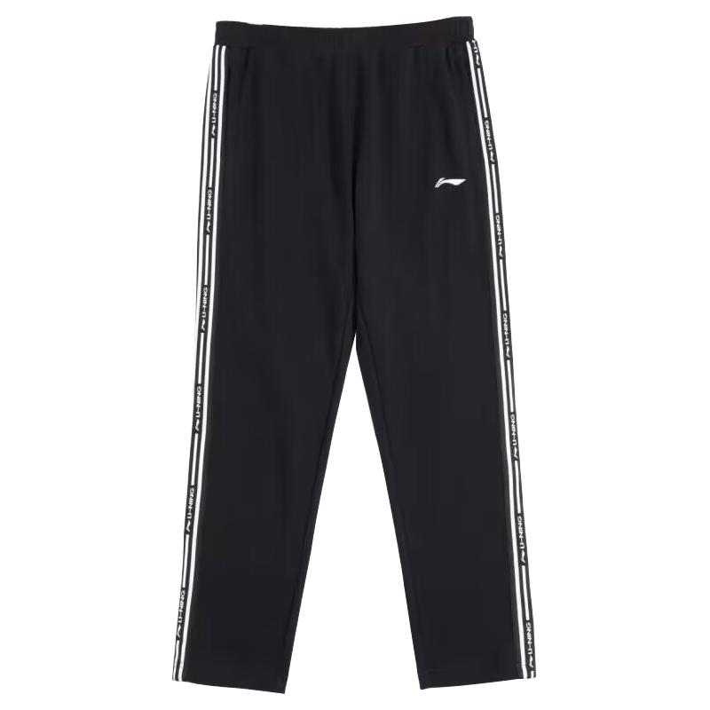 

Li-Ning Весенне-осенняя серия модной одежды для образа жизни, прямые полосатые универсальные хлопковые повседневные спортивные штаны, мужские брюки AKLUA69 S