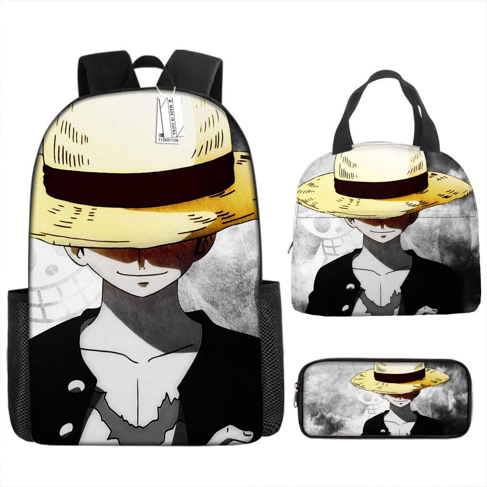 ONE PIECE Luffy One Piece Schoolbag Campus Primary School Students Nautical King Backpack Lightweight Large Capacity Computer Bag