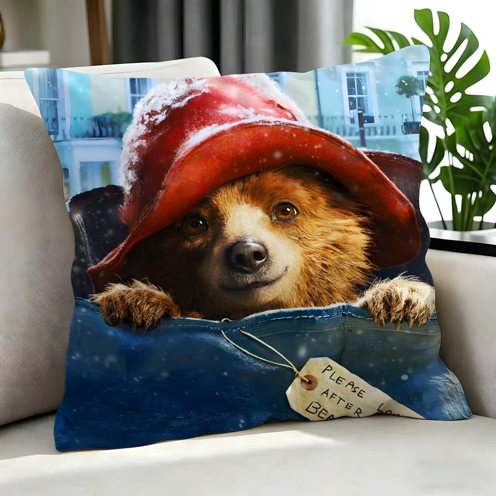 Cartoon Paddington Bear Cushion Cover Cushion Cover Set 4Pcs 50X50 45X45 40X40 Pillowcase Decorative Sofa Home Decor