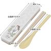 Skater Chopsticks and Spoon Set, Disney Belle Botanical Design, 18cm, Adult Size, Antibacterial, Made In Japan, CCS3SAAG-A