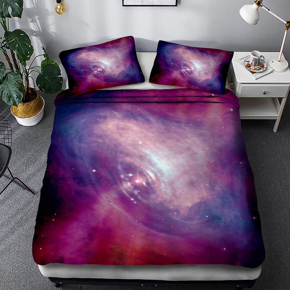 3D Digital Printing Space Star Ebay Three-piece Quilt Cover Pillowcase