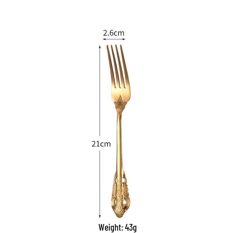 

Ruhan Gold Palace Embossed 304 Stainless Steel Dinner Fork Set