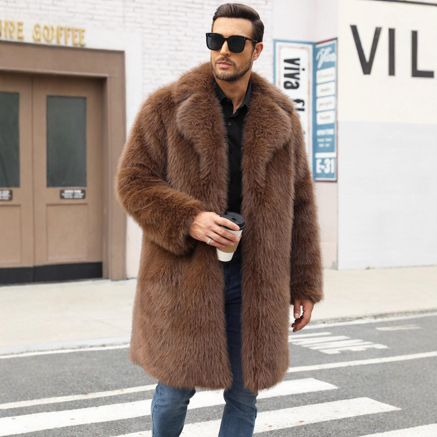 

New Style Jacket Men s Suit Collar XXXL коричневий