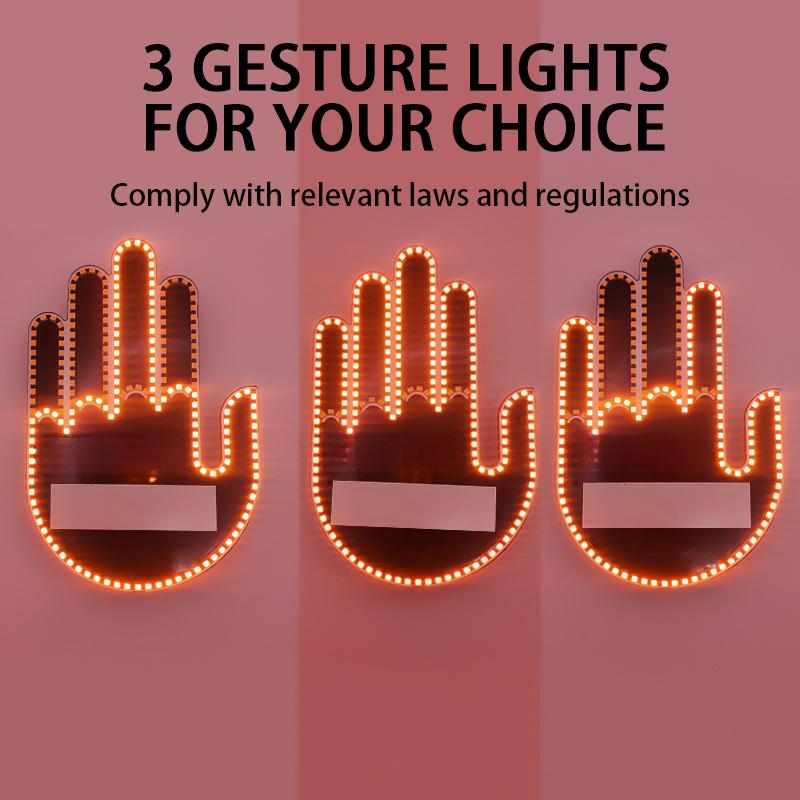 1 Sada Světlo na prst do auta s dálkovým ovládáním Cool Vtipné Světlo do interiéru auta Vztyčený prst LED Lampa na ruku prostředníček Auto příslušenství