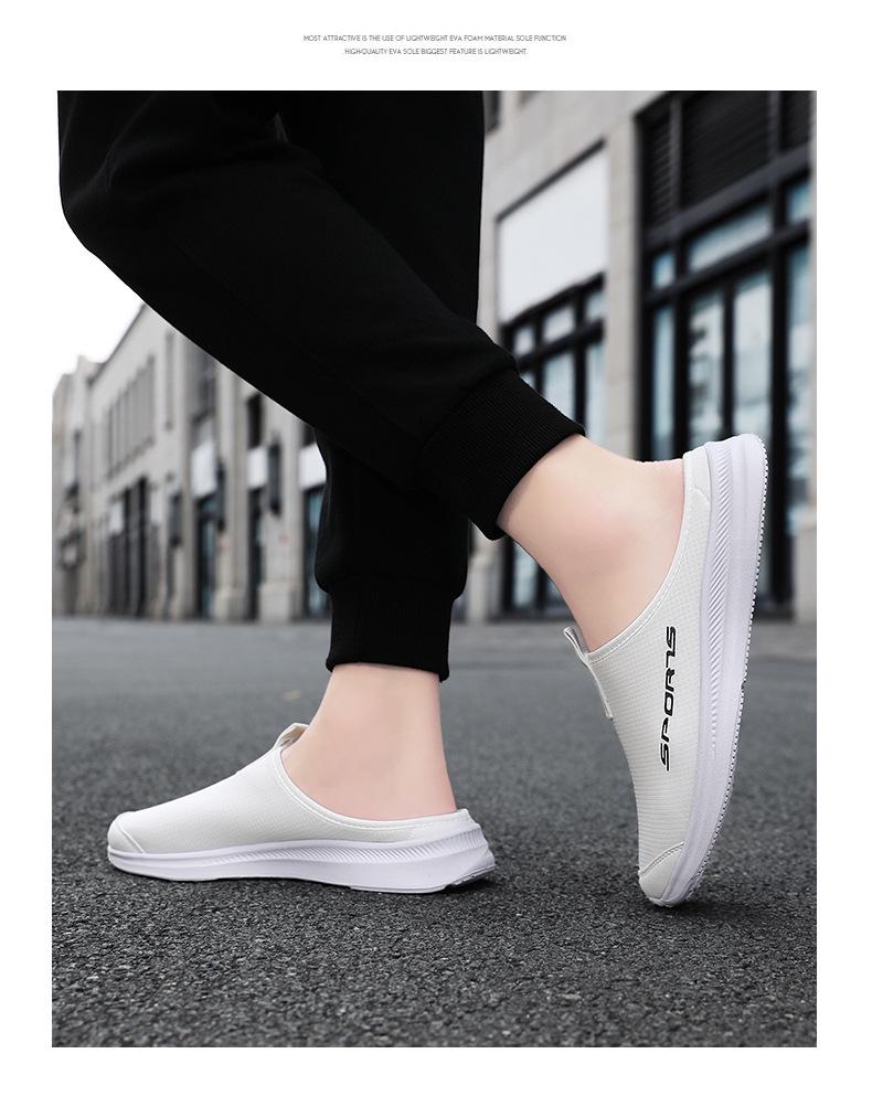 Men's Outdoor Closed-Toe Slip-On Slippers - Plus Size, Soft Sole, Low Cut Casual Shoes